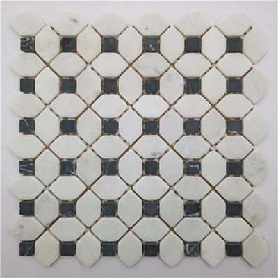 Prizmatični Carrara mješavina mramora Mosaic Marble Penny